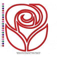 Applique Flower Heart Love Embroidery Design